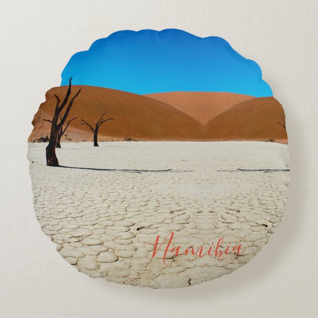 Namibia Sand Dunes Landscape Sossusvlei Round Cushion (Front)