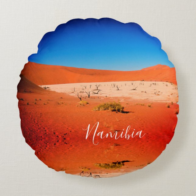 Namibia Sand Dunes Landscape Sossusvlei Round Cushion (Front)