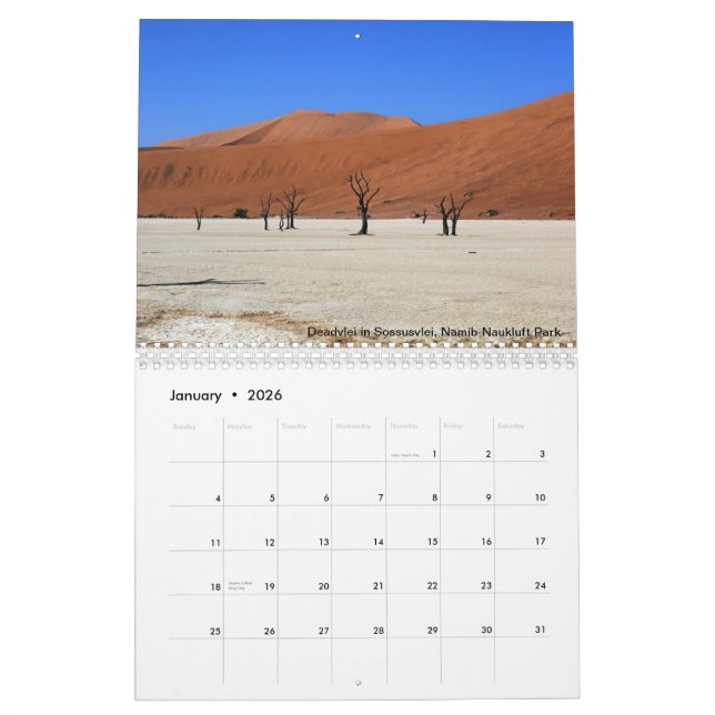 Namibian Printed Calendar (Jan 2026)