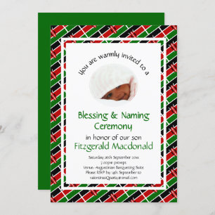 NAMING BLESSING CEREMONY   Kenya Flag   Photo Invitation