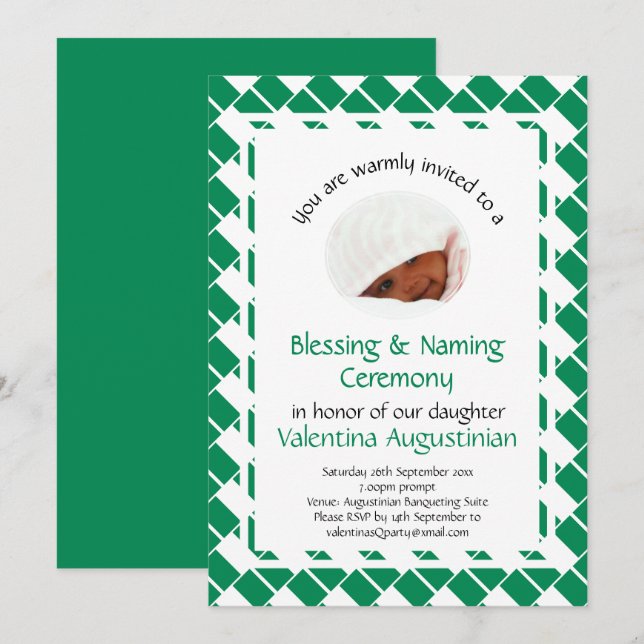 NAMING BLESSING CEREMONY | Nigeria Flag | Photo Invitation (Front/Back)
