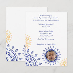 Namkaran Blue & Yellow Baby Naming Invitations