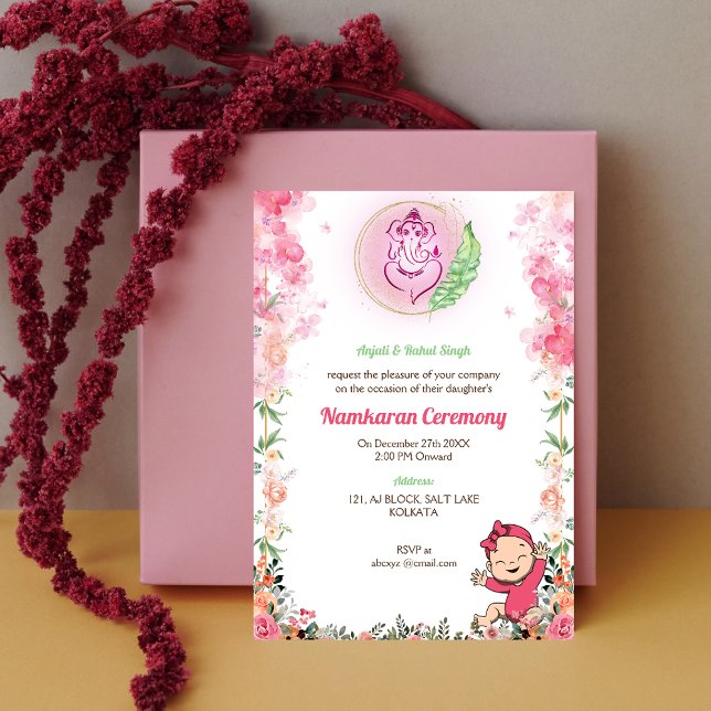 Namkaran Naming Ceremony Golden Elements Invitation (Creator Uploaded)