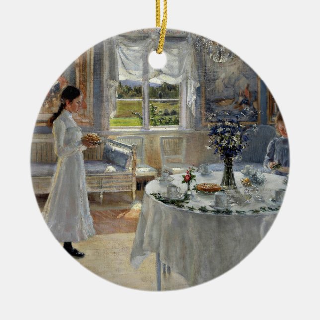 Namnsdag or Name Day Ceramic Tree Decoration (Front)