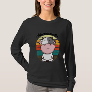 Namoostee Cow for Women Girls Cow Namaste Yoga T-Shirt