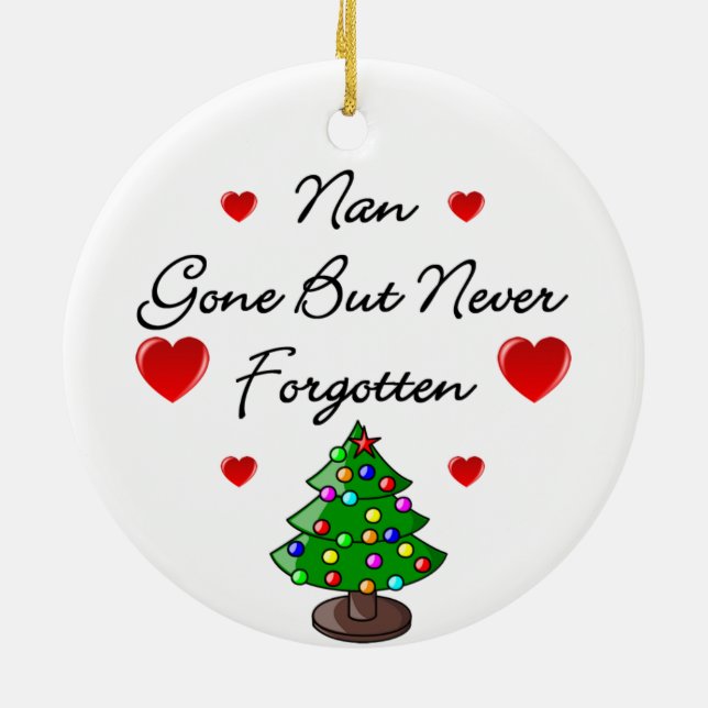 Nan Ceramic Memorial Christmas Tree Ornament (Back)