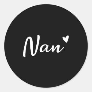 Nan cute heart funny grandma mother's day classic round sticker