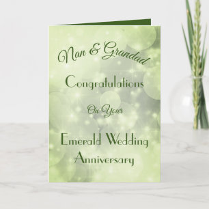 Nan & Grandad Emerald Anniversary Greeting Card. Card