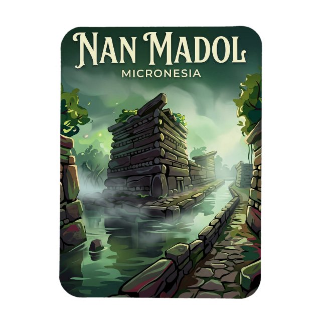 Nan Madol Micronesia Magnet (Vertical)