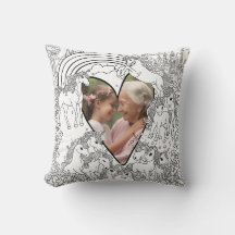 Nan Mom Daughter Unicorn Color in Photo Cushion
