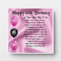 Nan Poem Plaque - 60th Birthday