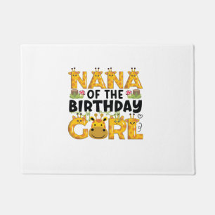 Nana 1st Birthday Girl Giraffe Theme Party Zoo Saf Doormat