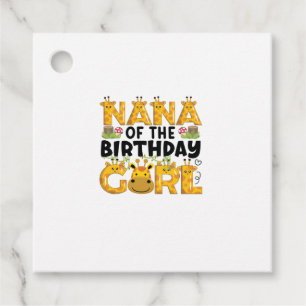 Nana 1st Birthday Girl Giraffe Theme Party Zoo Saf Favour Tags