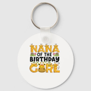 Nana 1st Birthday Girl Giraffe Theme Party Zoo Saf Key Ring