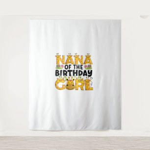 Nana 1st Birthday Girl Giraffe Theme Party Zoo Saf Tapestry