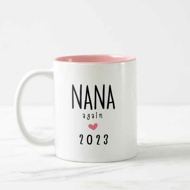 Nana Again 2023 Mug,ana Again Announcement Gifts Two-Tone Coffee Mug (Left)