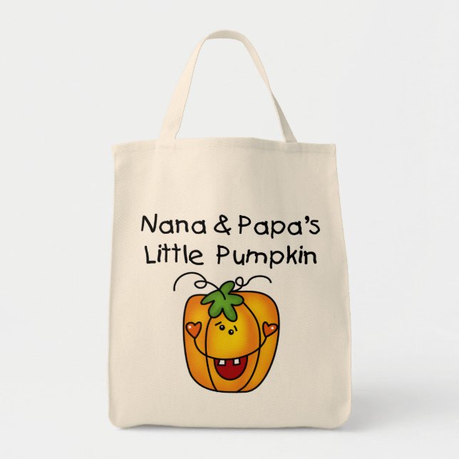 Nana and Papa's Little Pumpkin T-shirts Tote Bag (Front)