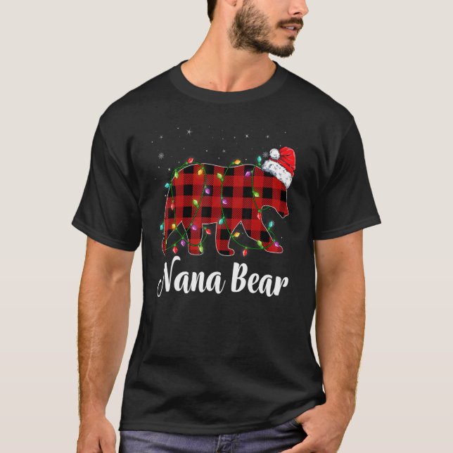 Nana Bear Buffalo Red Plaid Matching Family Christ T-Shirt (Front)