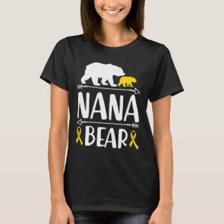 Nana Bear Childhood Cancer Awareness Grandma Of A  T-Shirt