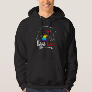 Nana Bear Proud Mum Grandma Ally Lgbtq Rainbow Fla Hoodie