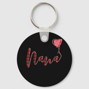 Nana Birthday Christmas Grandma Buffalo Plaid Key Ring