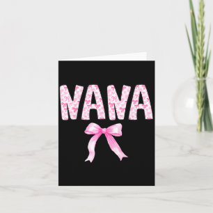 Nana Birthday Squad Matching Coquette Bow Family Card