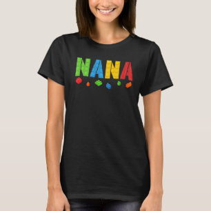 Nana Blocks Master Builder Brick Builder Birthday T-Shirt