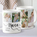 Nana Calligraphy I Love You 6 Photo Coffee Mug<br><div class="desc">A gift for your nana. This photo mug is lettered with "nana" in swirly calligraphy and you can personalise with your name and message, such as I love you. The photo template is set up for you to add 6 of your favourite photos which are displayed in square and vertical...</div>