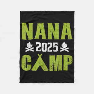 Nana Camp 2025 Family Vacation Summer Camping Crew Fleece Blanket