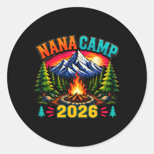Nana Camp 2026 Family Summer Vacation Camping Crew Classic Round Sticker