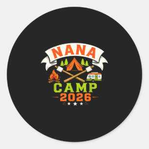 Nana camp 2026 family summer vacation camping crew classic round sticker