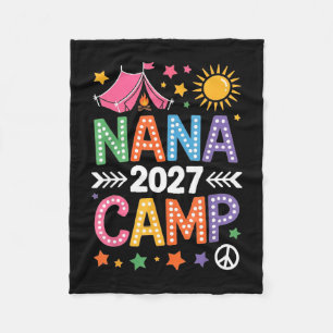 Nana camp 2027 family vacation summer camping crew fleece blanket