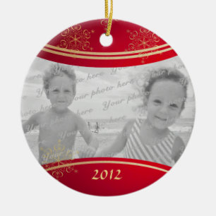 Nana Christmas Photo Frame Ceramic Ornament
