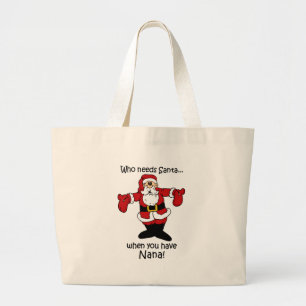 Nana Christmas totebag Large Tote Bag