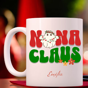 Nana Claus Christmas Custom Granny Name Retro Cute Mug