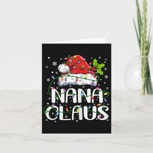 Nana Claus Christmas Lights Pajama Family Matching Card
