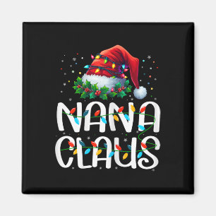 Nana Claus Christmas Lights Pajama Family Matching Magnet
