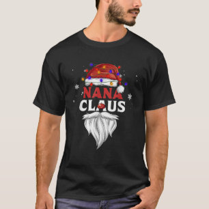 Nana Claus Christmas Lights Pajama Family Matching T-Shirt
