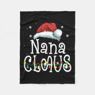 Nana Claus Christmas Pajama Family Matching Xmas  Fleece Blanket