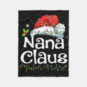 Nana Claus Christmas Pajama Family Matching Xmas L Fleece Blanket