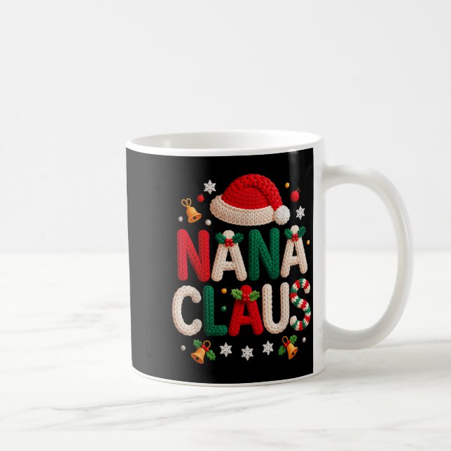 Nana Claus Knitted Design Grandma Pajama Family Ma Coffee Mug (Right)