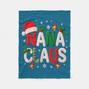 Nana Claus Santa Claus Crochet &amp; Knitting Love Fleece Blanket