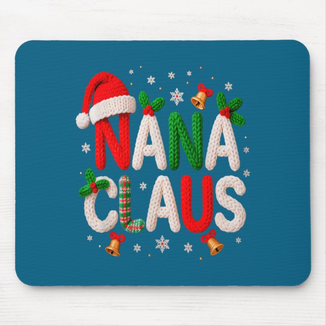 Nana Claus Santa Claus Crochet &amp; Knitting Love Mouse Pad (Front)