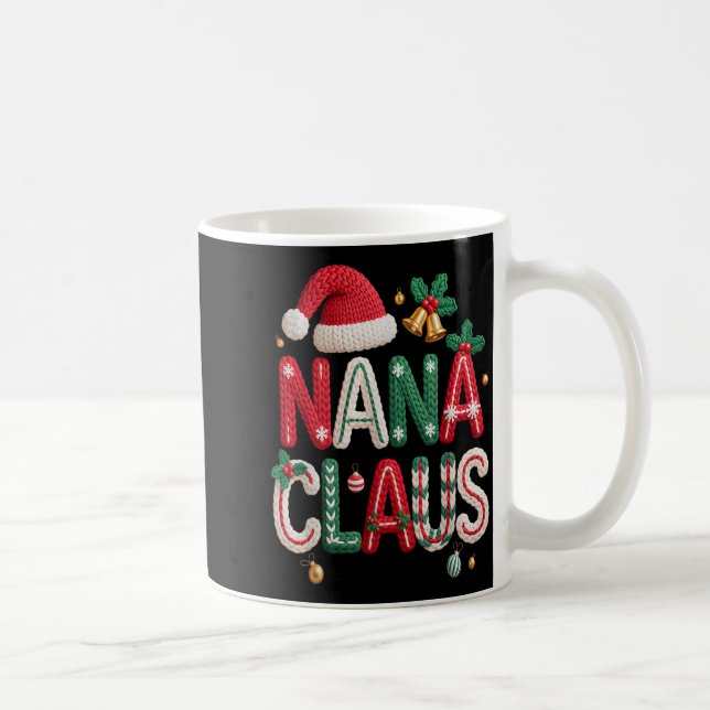 Nana Claus Santa Claus Grandma Family Matching Chr Coffee Mug (Right)