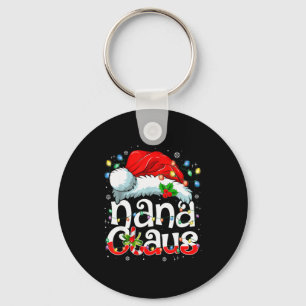 Nana Claus Shirt Christmas Lights Pajama Family Ma Key Ring
