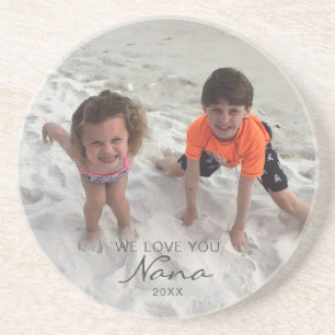 Nana Custom Grandchildren Photo Coaster