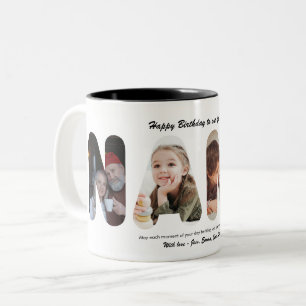 Nana Custom Photo Collage Personalised Grandma Two-Tone Coffee Mug