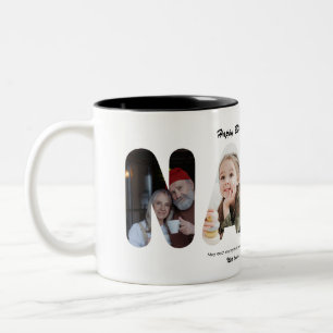 Nana Custom Photo Collage Personalised Grandma Two-Tone Coffee Mug