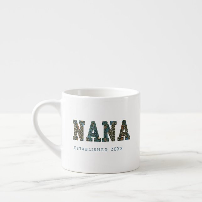 Nana customised year - trendy floral  Coffee Mug (Left)