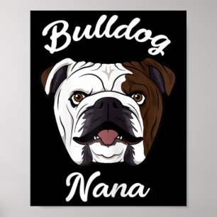 Nana Cute English Bulldog Grandma Poster